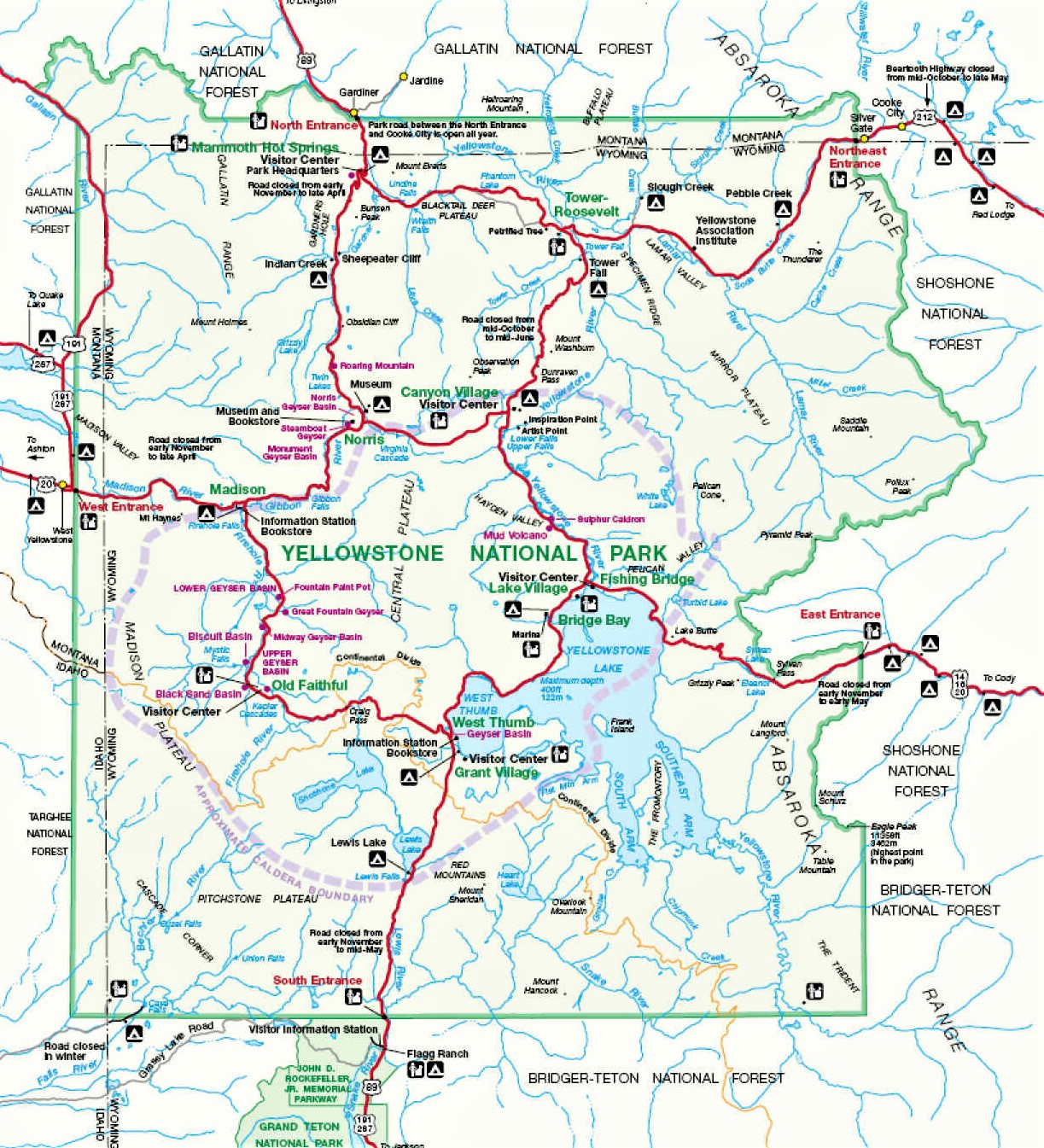 Yellowstone National Park Map