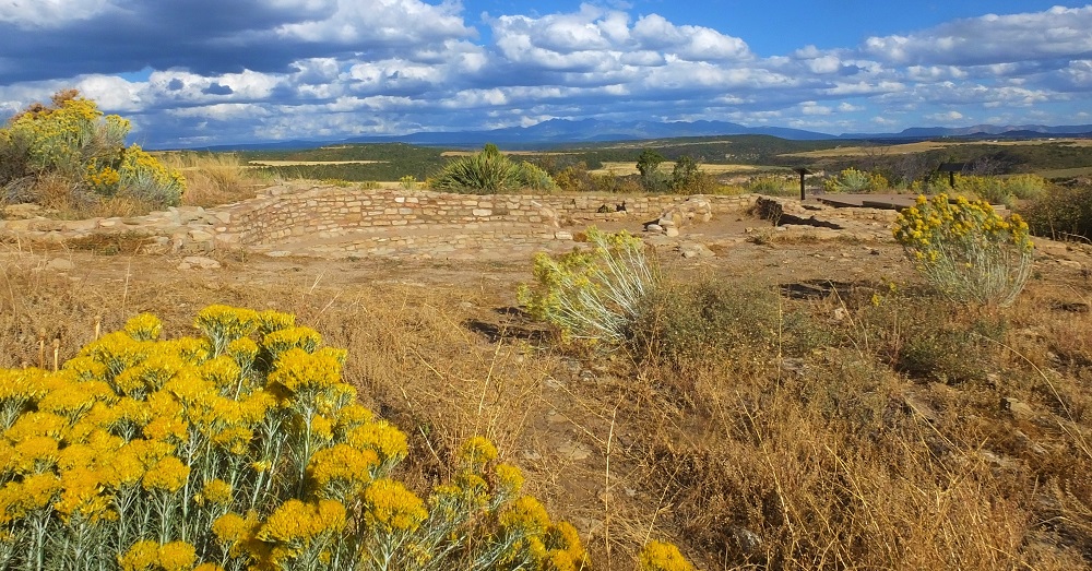 Escalante Pueblo and Distant Mountains